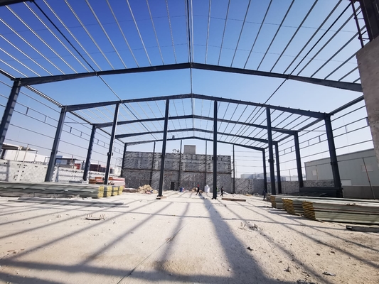 H Steel Gudang Struktur Baja bentang besar Qatar Untuk Penyimpanan