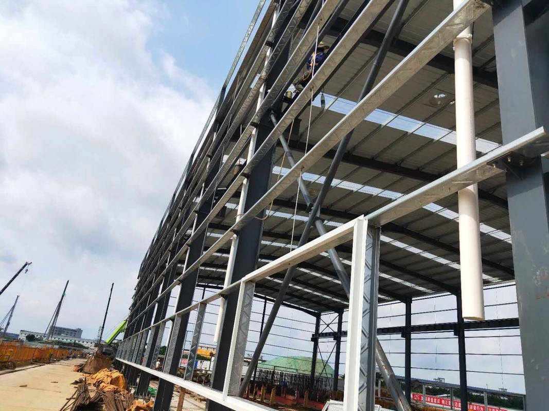 Struktur baja H yang stabil Lokakarya rangka logam industri Konstruksi cepat untuk lokakarya kereta bawah tanah
