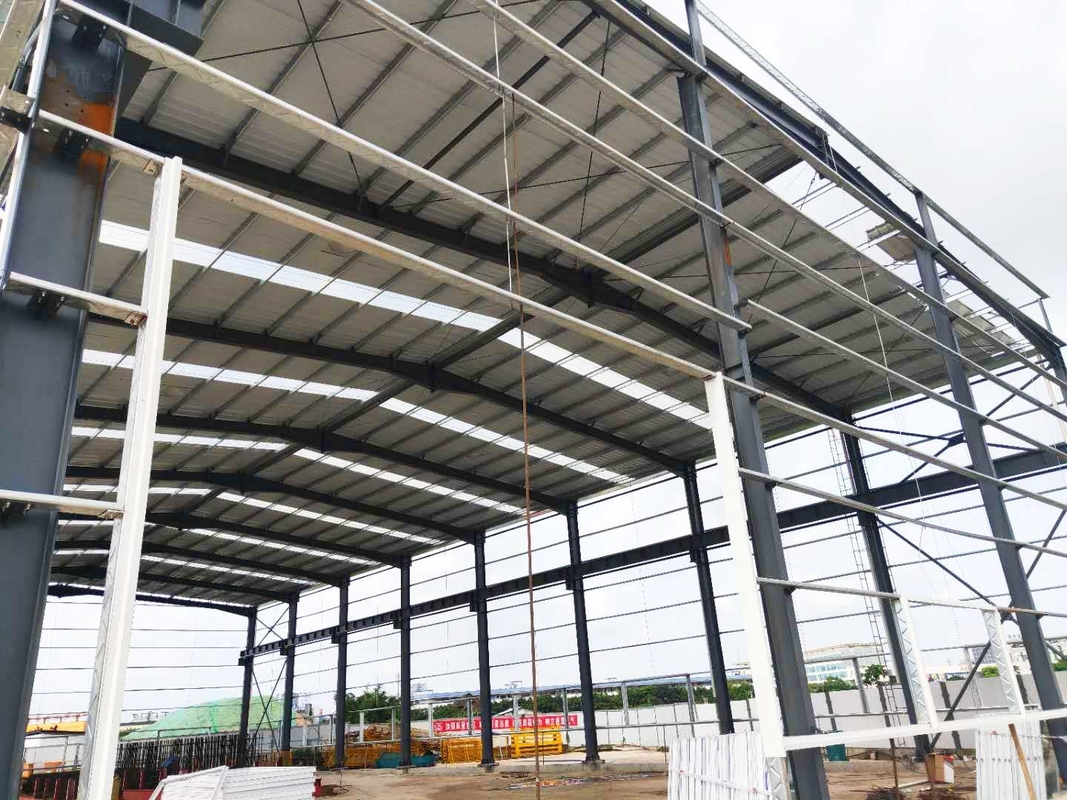Struktur baja H yang stabil Lokakarya rangka logam industri Konstruksi cepat untuk lokakarya kereta bawah tanah