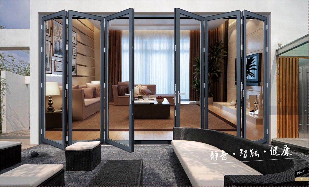 Aluminium paduan pintu lipat partisi Ruang besar untuk mal belanja, gedung kantor, ruang pameran