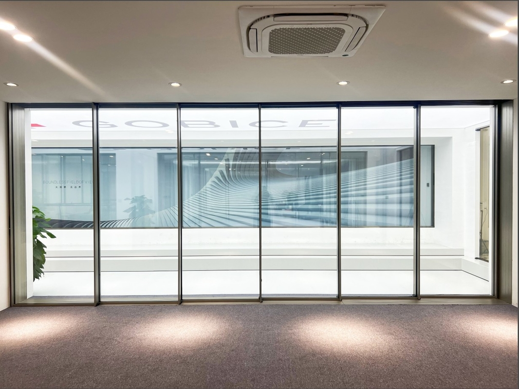 120 Panoramic Sliding Door Aluminium Alloy 6063-t6 Intelligent Untuk rumah pribadi, villa, area komersial, kantor