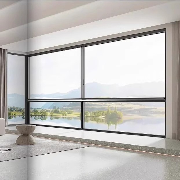 130 Series Suspended Six Track Thermal Break Sliding Window Aluminium Alloy 6063-T6 Villa tertutup Balkon Lantai Ke Langit-langit Kaca