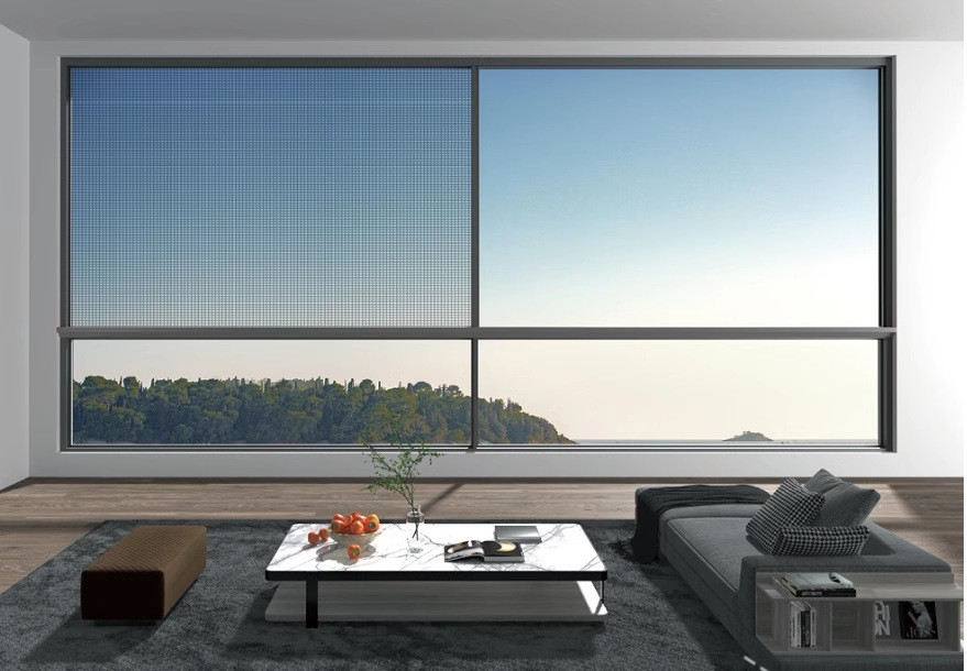 130 Series Suspended Six Track Thermal Break Sliding Window Aluminium Alloy 6063-T6 Villa tertutup Balkon Lantai Ke Langit-langit Kaca