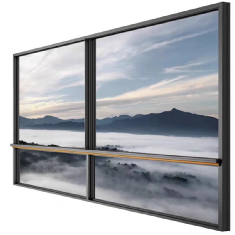 130 Series Suspended Six Track Thermal Break Sliding Window Aluminium Alloy 6063-T6 Villa tertutup Balkon Lantai Ke Langit-langit Kaca