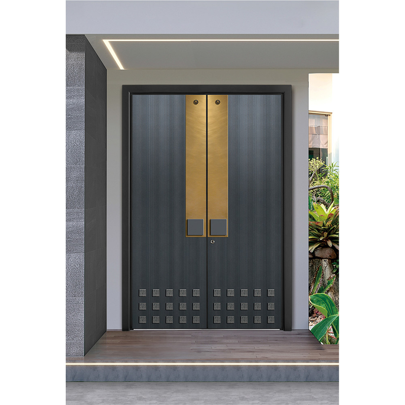 Modern stainless steel pintu masuk pintu eksterior kunci pintar pintu depan untuk pintu rumah