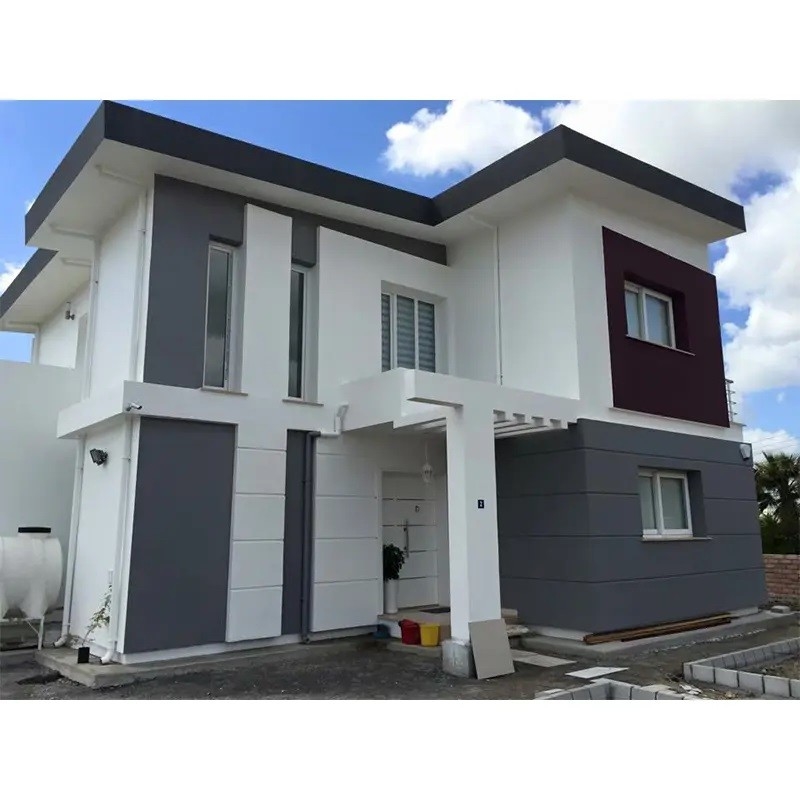 Rumah prefabrikasi untuk villa berkualitas tinggi baja ringan mudah dirakit 2 lantai